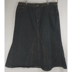 Ashley Stewart Denim Skirt Women's Sz 20 Modest Long Blue Jean  42 x 37 No Tag
